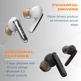 EFM New Orleans TWS Earbuds, With Active Noise Cancelling, Black - iCoverLover Australia