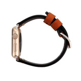 For Apple Watch Series 9, 41-mm Case, Retro Genuine Leather Watch Band, Cofee | iCoverLover.com.au