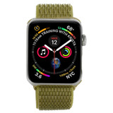 For Apple Watch Series 9, 41-mm Case, Simple Nylon Sports Watch Strap, Touch Fastener, Dark Green | iCoverLover.com.au