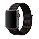 For Apple Watch Series 8, 41-mm Case, Simple Nylon Sports Watch Strap, Touch Fastener, Nightfall Black | iCoverLover.com.au