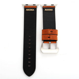 For Apple Watch Series 6, 40-mm Case, Retro Genuine Leather Watch Band, Cofee | iCoverLover.com.au