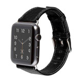 For Apple Watch Series 0, 38-mm Case, Genuine Leather Strap, Black | iCoverLover.com.au