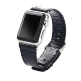 For Apple Watch Series 0, 38-mm Case, Genuine Leather Oil Wax Strap, Black | iCoverLover.com.au