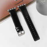 For Apple Watch Series 3, 38-mm Case, Genuine Leather Strap, Black | iCoverLover.com.au