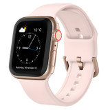 For Apple Watch Series 6, 40-mm Case, Pin Buckle Silicone Watch Strap, Pink Sand | iCoverLover.com.au