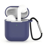 For AirPods 2nd Gen Case, Silicone Protective Cover, Snap Hook, Blue | iCoverLover Australia