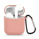 For AirPods 2nd Gen Case, Silicone Protective Cover, Snap Hook, Pink | iCoverLover Australia