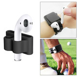 For AirPods 2nd Gen Case, 3in1 Silicone Protective Cover, Ear Clips & Anti-Lost Neck Rope, Black | iCoverLover Australia