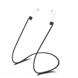 For AirPods 2nd Gen Neck Strap, Anti-Lost 60-cm Silicone Cable Line, Black | iCoverLover Australia