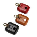 For AirPods 2nd Gen Case, Genuine Leather Protective Cover, Black, Snap Hook | iCoverLover Australia