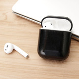 For AirPods 2nd Gen Case, Genuine Leather Protective Cover, Oil Wax Pattern Black | iCoverLover Australia