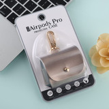 For AirPods Pro 1st Gen Case, Protective PU Leather Cover, Snap Hook, Champagne Gold | iCoverLover Australia