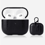 For AirPods 3 Case, PU Leather Snakeskin Texture, Protective Cover, Black | iCoverLover AU