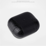 For AirPods 3 Case, PU Leather Snakeskin Texture, Protective Cover, Black | iCoverLover AU
