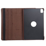 For iPad Pro 11-inch (M4) Case, Rotatable Folio PU Leather Lychee Cover, Stand, Brown | iCoverLover.com.au