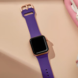 For Apple Watch Series 6, 44-mm Case, Pin Buckle Silicone Watch Strap, Purple | iCoverLover.com.au
