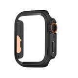 For Apple Watch SE, 44-mm Case, Tempered Film Hybrid PC Integrated Watch Case, Black Orange - iCoverLover Australia
