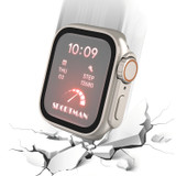 For Apple Watch SE (2nd Generation), 40-mm Case, Tempered Film Hybrid PC Integrated Watch Case, Black Orange - iCoverLover Australia