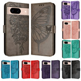 For Google Pixel 8a Case, Butterfly Embossed Folio PU Leather Wallet Cover | iCoverLover.com.au
