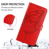 For Google Pixel 8a Case, Butterfly Embossed Folio PU Leather Wallet Cover, Red | iCoverLover.com.au