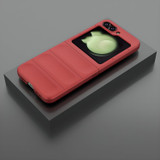 For Samsung Galaxy Z Flip6 Case - Wavy Shield, Durable TPU + Flannel Protective Cover, Red | iCoverLover.com.au