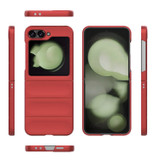 For Samsung Galaxy Z Flip6 Case - Wavy Shield, Durable TPU + Flannel Protective Cover, Red | iCoverLover.com.au