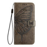 For Samsung Galaxy Z Fold6 Case, Butterfly Embossed Folio PU Leather Wallet Cover, Grey | iCoverLover.com.au