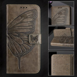 For Samsung Galaxy Z Fold6 Case, Butterfly Embossed Folio PU Leather Wallet Cover, Grey | iCoverLover.com.au