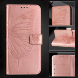 For Samsung Galaxy Z Fold6 Case, Butterfly Embossed Folio PU Leather Wallet Cover, Rose Gold | iCoverLover.com.au