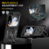 For Samsung Galaxy Z Flip6 5G Case - Sliding Camera Shield, Magnetic Holder, Protective Cover, Purple, Black | iCoverLover.com.au