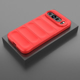 For Google Pixel 9 Pro XL 5G Case, Wavy Shield, Durable TPU Flannel Protective Cover, Red | iCoverLover.com.au