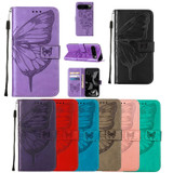 For Google Pixel 9 5G Case, Butterfly Emboss PU Leather Wallet Cover | iCoverLover.com.au