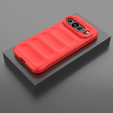 For Google Pixel 9 5G Case, Wavy Shield, Durable TPU Flannel Protective Cover, Red | iCoverLover.com.au