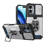 For iPhone 16 Case, Protective Camera Shield, Card Slot Armour Cover, Silver | iCoverLover.com.au