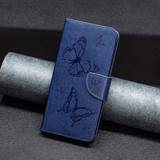 For iPhone 16 Pro Max Case, Butterfly Emboss Folio PU Leather Wallet Cover, Blue | iCoverLover.com.au