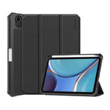 For iPad mini 7 Case,Karst Texture Folio PU+TPU PU Leather Case, 3-fold Holder & Sleep / Wake-up Function & Pen Holder, Black | iPad mini Cases | iCoverLover.com.au