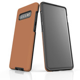 Samsung Galaxy S10+ Plus Case, Armour Tough Protective Cover, Brown