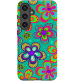 Retro Floral Design Tough Protective Cover for Galaxy S25+ Plus | Vintage & Secure
