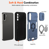 For Samsung Galaxy A56 5G Case - Camera Shield, Shock-Resistant PC + TPU Armor Cover with Rotating Ring Bracket, Royal Blue | iCoverLover.com.au