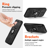 For Samsung Galaxy A56 5G Case - Camera Shield, Shock-Resistant PC + TPU Armor Cover with Rotating Ring Bracket, Black | iCoverLover.com.au