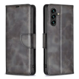 For Samsung Galaxy A36 5G Case - Lambskin Texture, Folio PU Leather Wallet Cover with Card Slots, Lanyard, Black | iCoverLover.com.au