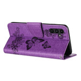For Samsung Galaxy A36 5G Case - Embossed Butterflies, Folio Wallet PU Leather Cover, Stand, Purple | iCoverLover.com.au