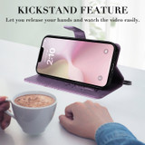 For iPhone 16e Folio PU Leather Case – Butterfly Embossed for Stylish Protection & Card Storage, Purple | iCoverLover.com.au