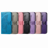For iPhone 16e Folio PU Leather Case – Butterfly & Flower Embossed Design for Stylish Protection | iCoverLover.com.au