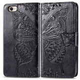 For iPhone 16e Folio PU Leather Case – Butterfly & Flower Embossed Design for Stylish Protection, Black | iCoverLover.com.au