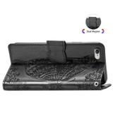 For iPhone 16e Folio PU Leather Case – Butterfly & Flower Embossed Design for Stylish Protection, Black | iCoverLover.com.au