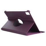 For iPad Air 13-inch (M3) Case, Rotatable Folio PU Leather Lychee Cover, Stand, Purple | iCoverLover.com.au