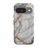 For Google Pixel 9 Case Tough Protective Cover, Gold White Marble Engrave | Protective Covers | iCoverLover Australia