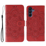 For Samsung Galaxy S25+ Plus Sunny Mandala PU Leather Case - Card Slots & Stand Cover, Red | iCoverLover.com.au