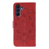 For Samsung Galaxy S25+ Plus Sunny Mandala PU Leather Case - Card Slots & Stand Cover, Red | iCoverLover.com.au